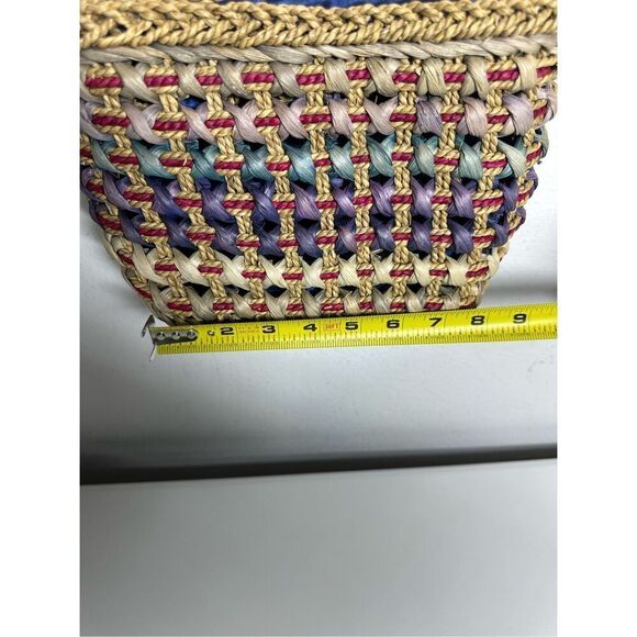 SUN N SAND Woven Jute Rainbow Raffia Bohemian Women’s Crossbody Bag - Picture 5 of 16